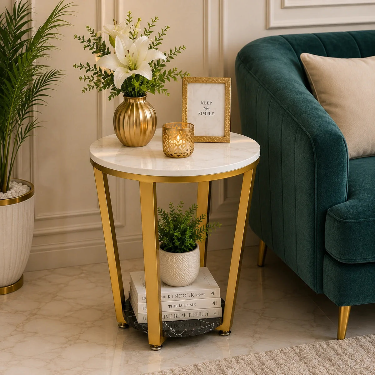 Premium Golden Tapered Coffee Table