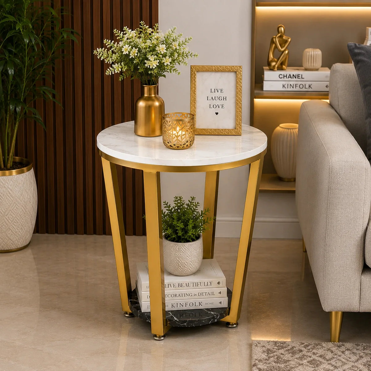 Premium Golden Tapered Coffee Table
