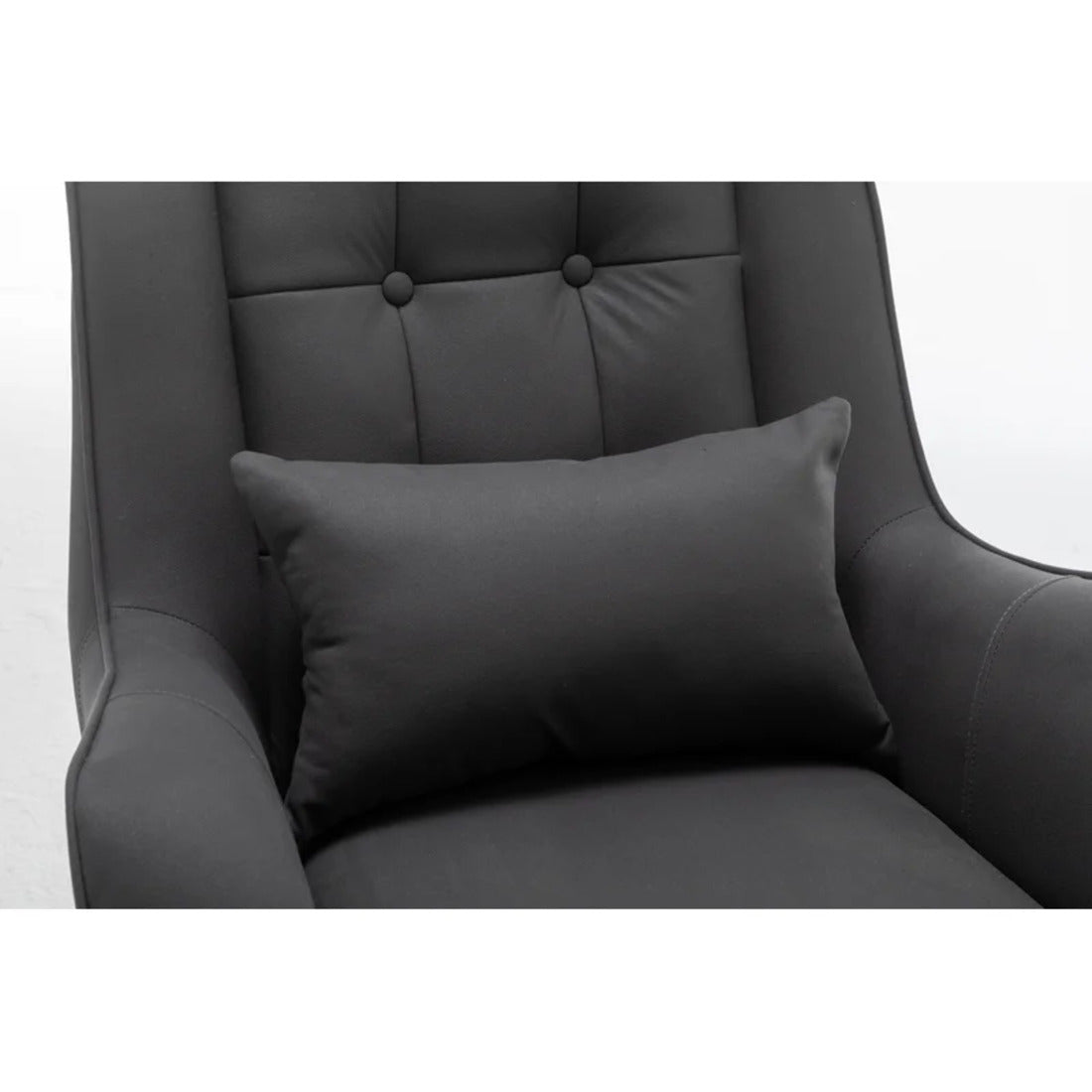 Premium Grey Thick Padded Velvet Sofa Lounge Chair with Cushion