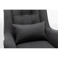 Premium Grey Thick Padded Velvet Sofa Lounge Chair with Cushion