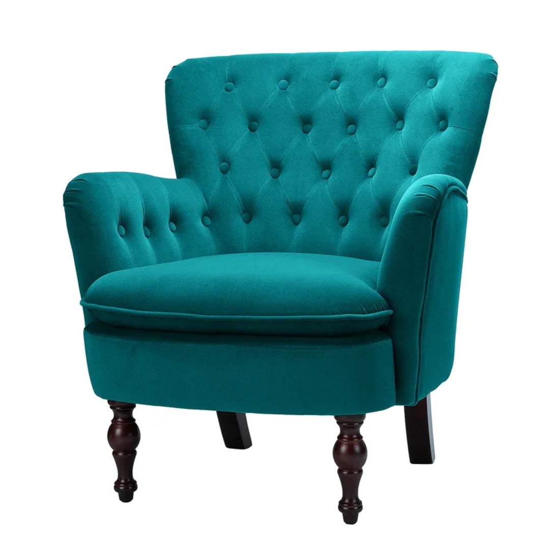 Premium Perfect Cushiony Tufted Super Comfy Emerald Velvet Sofa Lounge Chair