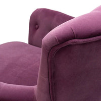 Premium Perfect Cushiony Tufted Super Comfy Magenta Velvet Sofa Lounge Chair