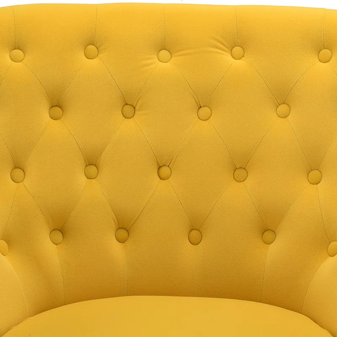 Premium Perfect Cushiony Tufted Super Comfy Yellow Velvet Sofa Lounge Chair
