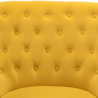 Premium Perfect Cushiony Tufted Super Comfy Yellow Velvet Sofa Lounge Chair