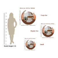 Premium Quality Asymmetric Designer Copper Finish Round Wall Mirror