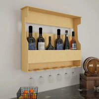 Premium Quality Backlit MDF Mini Bar Shelf in Light Oak Finish