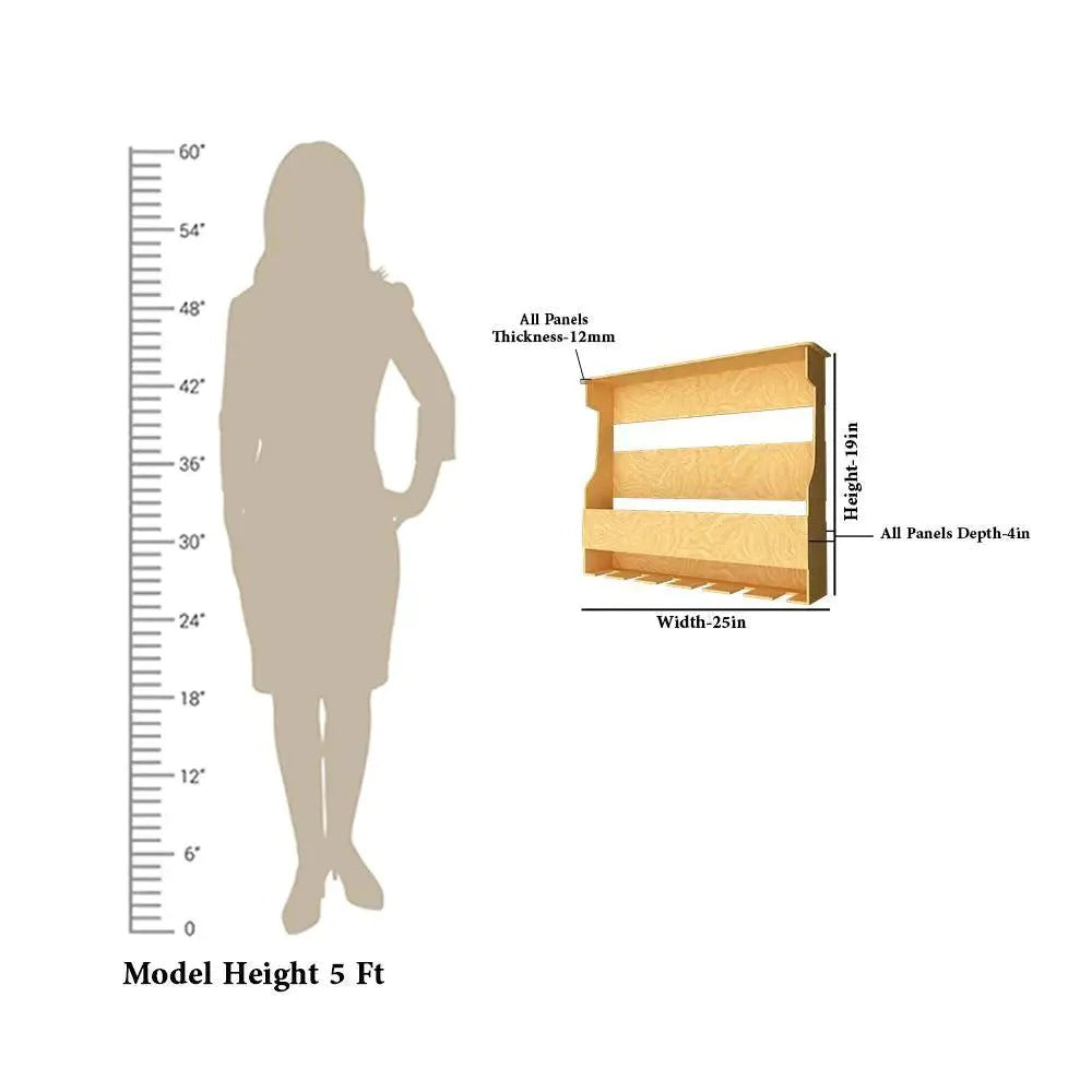 Premium Quality Backlit MDF Mini Bar Shelf in Light Oak Finish