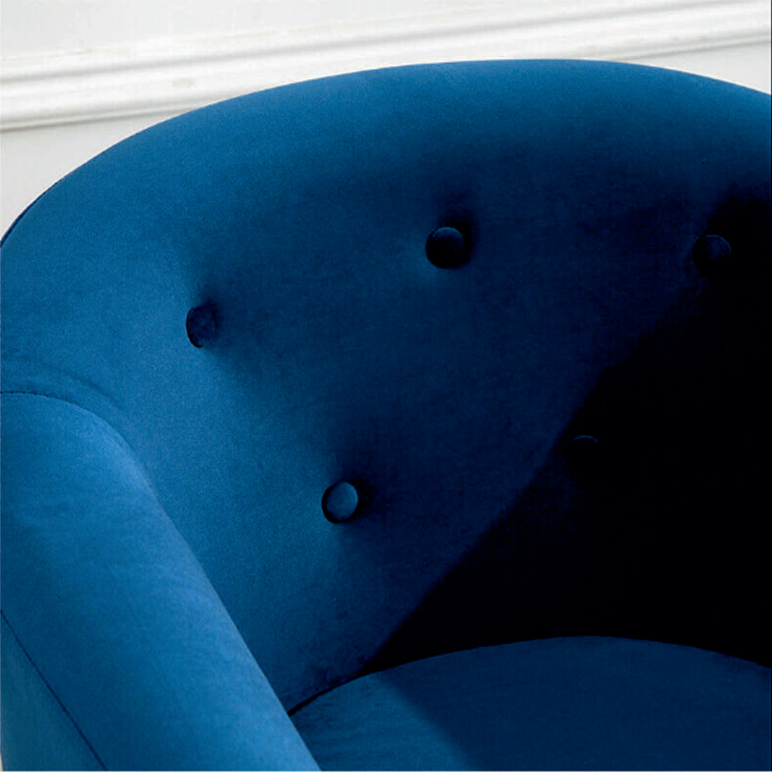 Premium Royal Blue Tufted Round Back Cushiony Sofa Lounge Chair