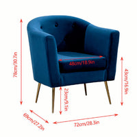 Premium Royal Blue Tufted Round Back Cushiony Sofa Lounge Chair