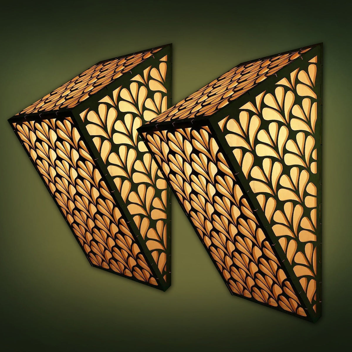 Premium Wooden Wall Lamp / Pendant Light / Modern Lamp Set Of 2 Pc