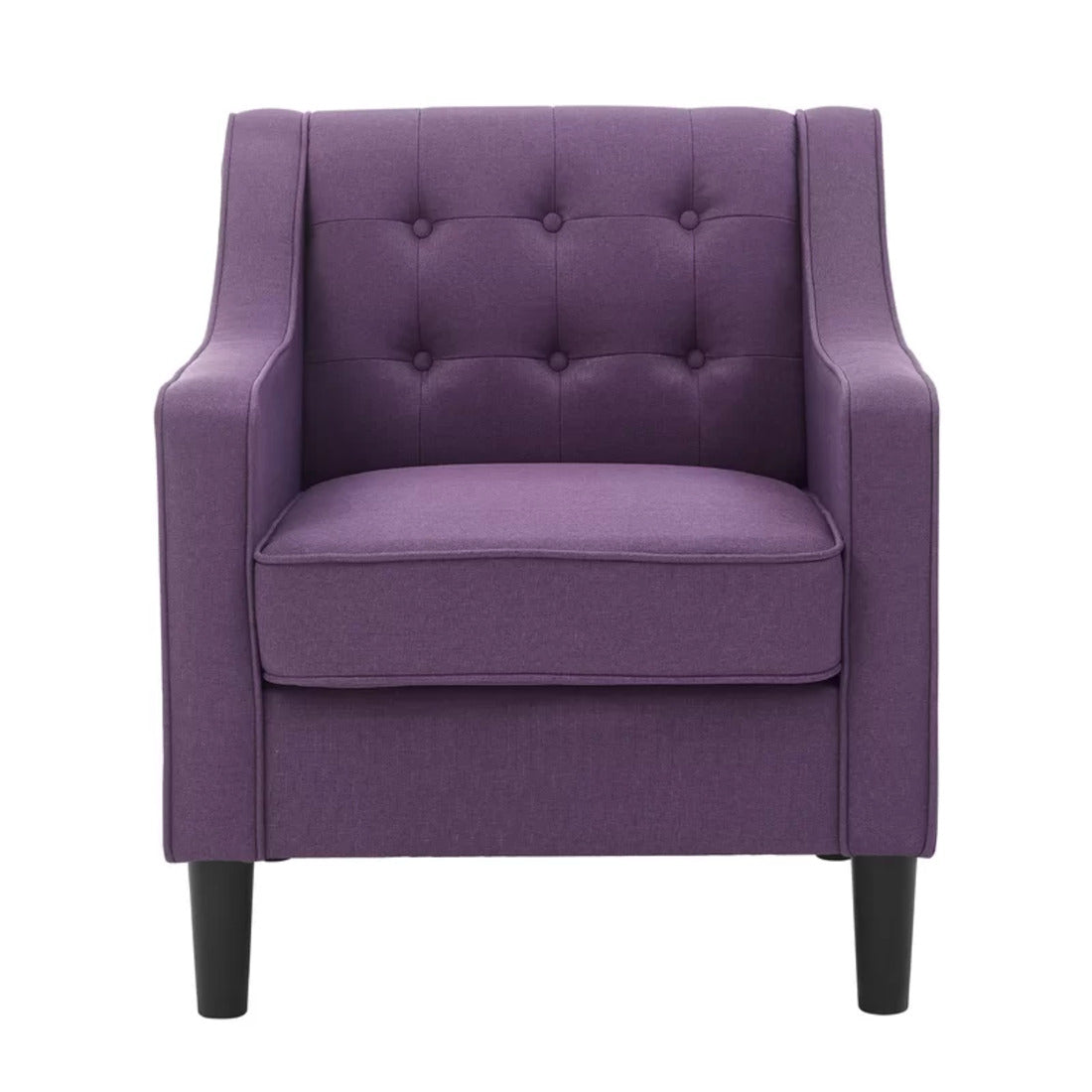 Purple Color Tufted Comfy Lounge Chair with Footrest