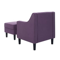 Purple Color Tufted Comfy Lounge Chair with Footrest