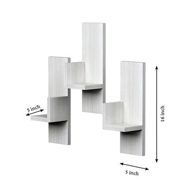 Decorative White Ledges Set of 3 Rectangular Wall Shelves