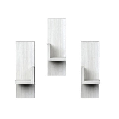 Decorative White Ledges Set of 3 Rectangular Wall Shelves