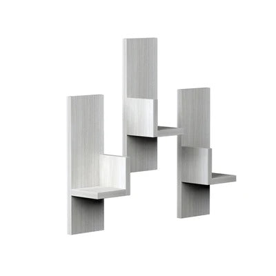 Decorative White Ledges Set of 3 Rectangular Wall Shelves