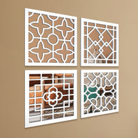 Regal Wooden Craft Mirror Wall Art Set of 4
