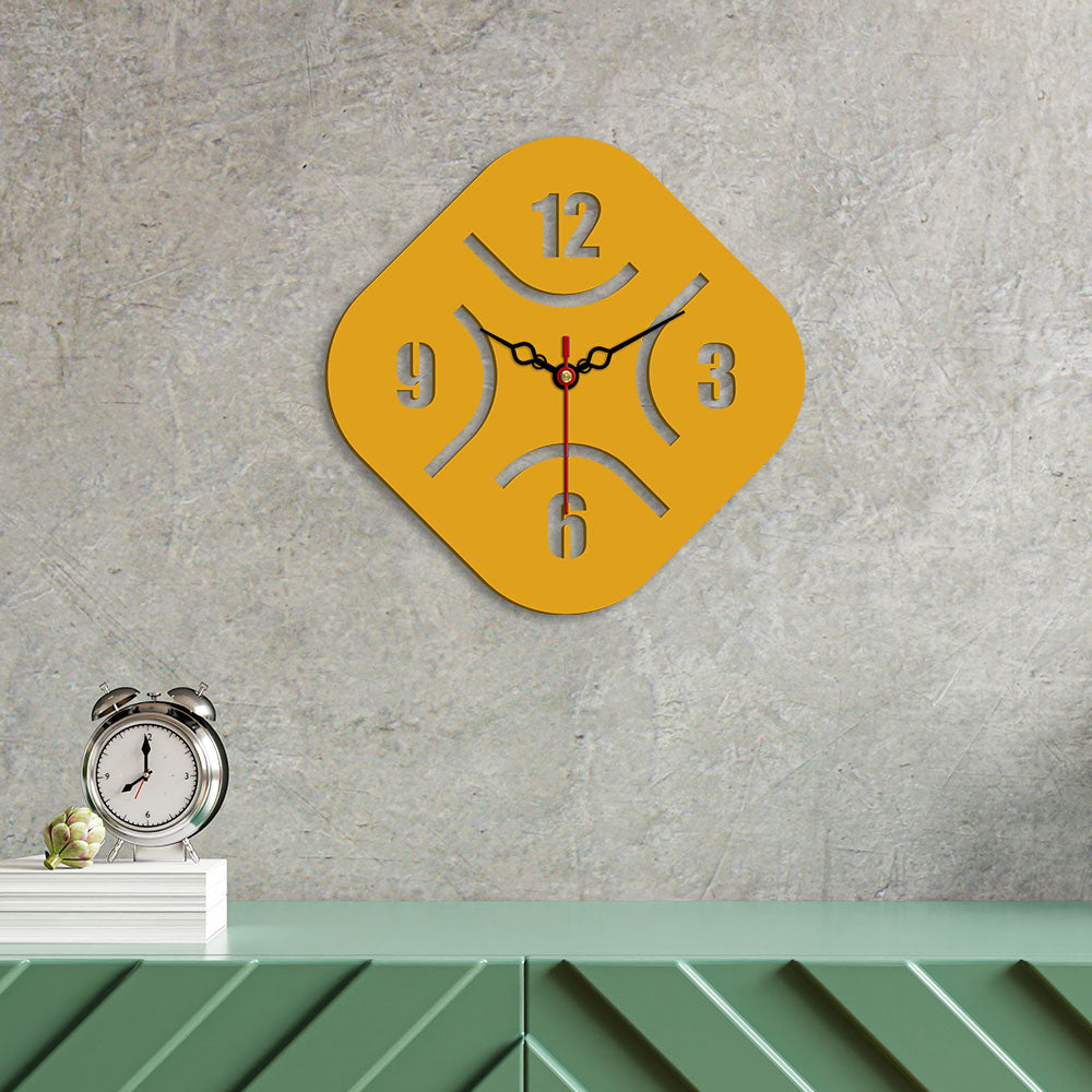 Rhombus Shape Designer Wooden Wall Clock