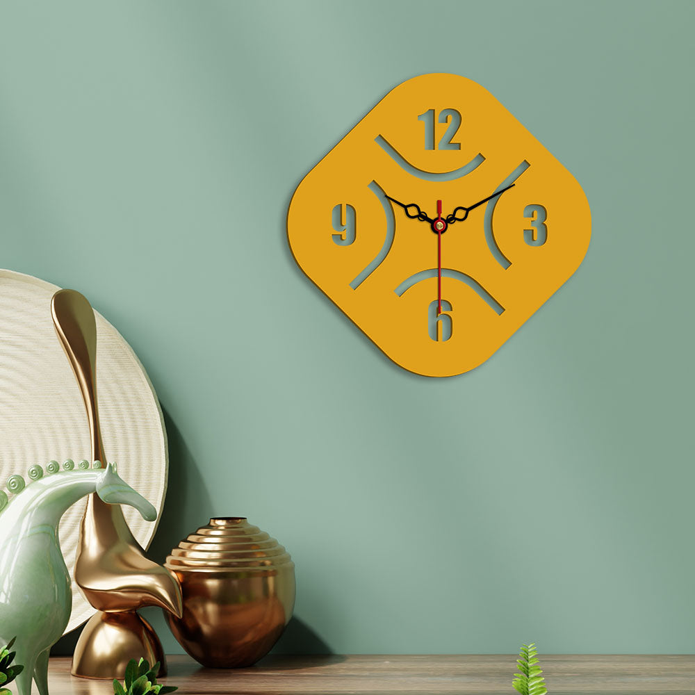 Rhombus Shape Designer Wooden Wall Clock