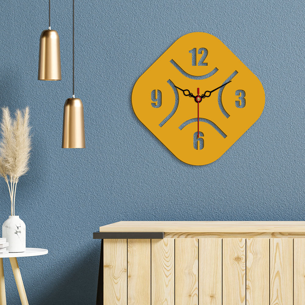 Rhombus Shape Designer Wooden Wall Clock