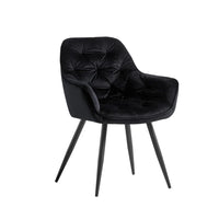 Rich Black Comfy Premium Padded Velvet Accent Chair