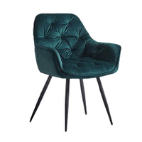 Rich Emerald Color Comfy Padded Tufted Velvet Accent Chair