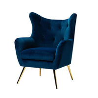 Royal Blue Comfortable Tufted Velvet Sofa Lounge Chair