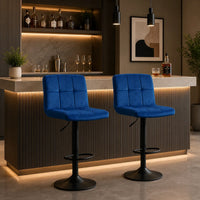Royal Blue Luxurious Feel Velvet Counter Bar Chair / Long Chair