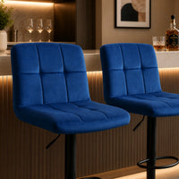 Royal Blue Luxurious Feel Velvet Counter Bar Chair / Long Chair