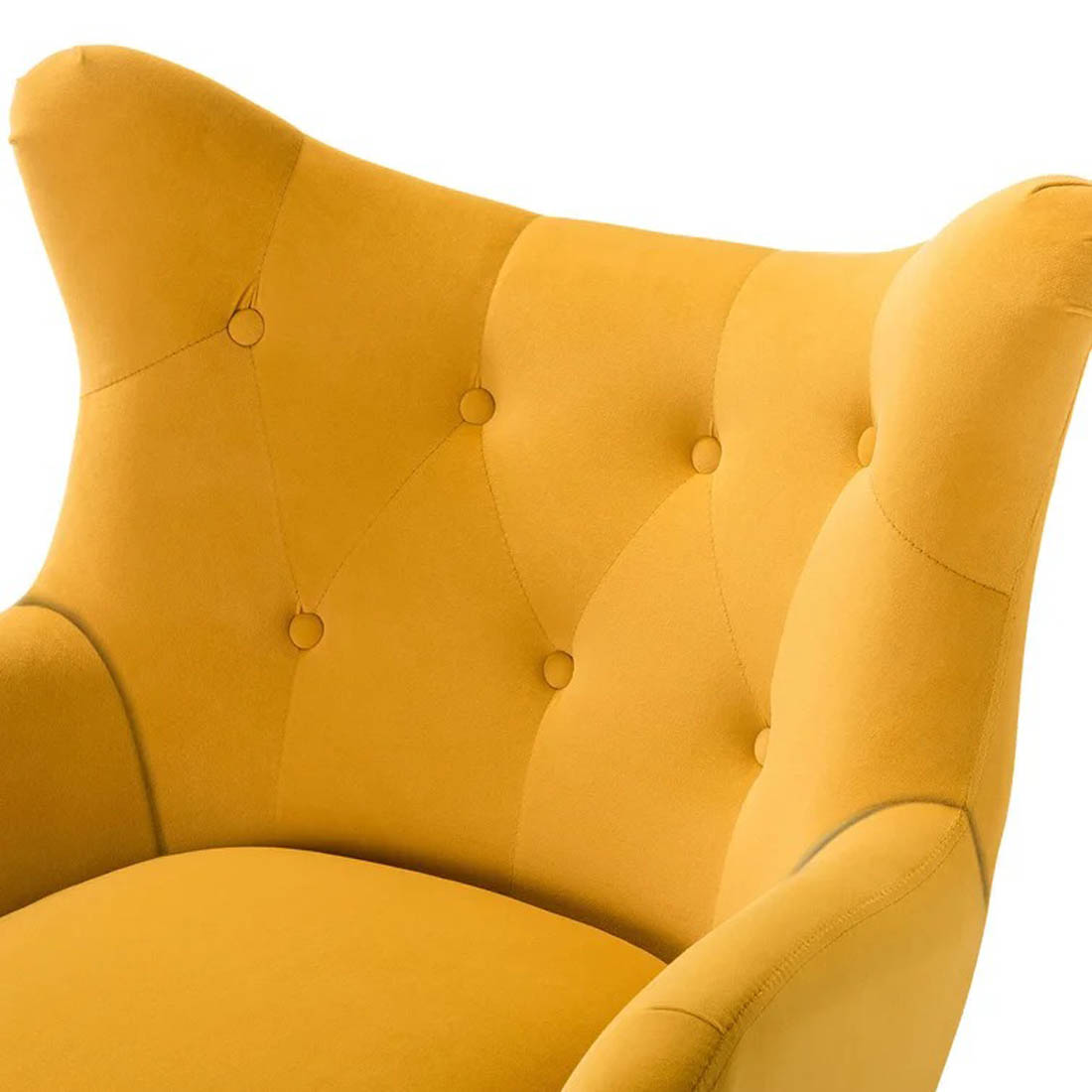 Royal Yellow Comfortable Tufted Velvet Sofa Lounge Chair