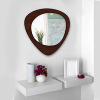 Scandinavian Classic Oval Shaped Wooden Wall Mirror