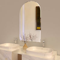 Scandinavian Frameless Arched Shaped Beveled Bathroom Mirror