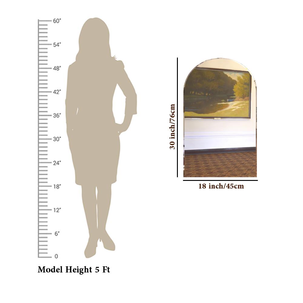 Scandinavian Frameless Arched Shaped Beveled Bathroom Mirror