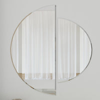 Scandinavian Frameless Beveled Semi Circle Mirror