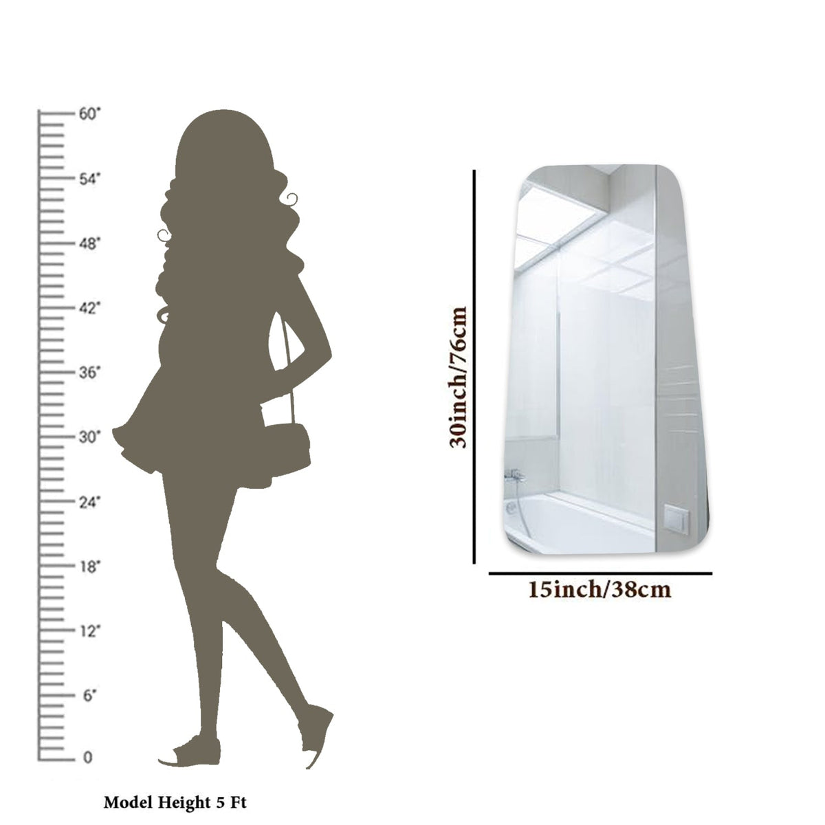 Scandinavian Frameless Beveled Tapered Shape Mirror
