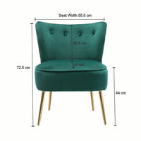 Seagreen Deep Cushioning Comfy Plush Velvet Lounge Chair