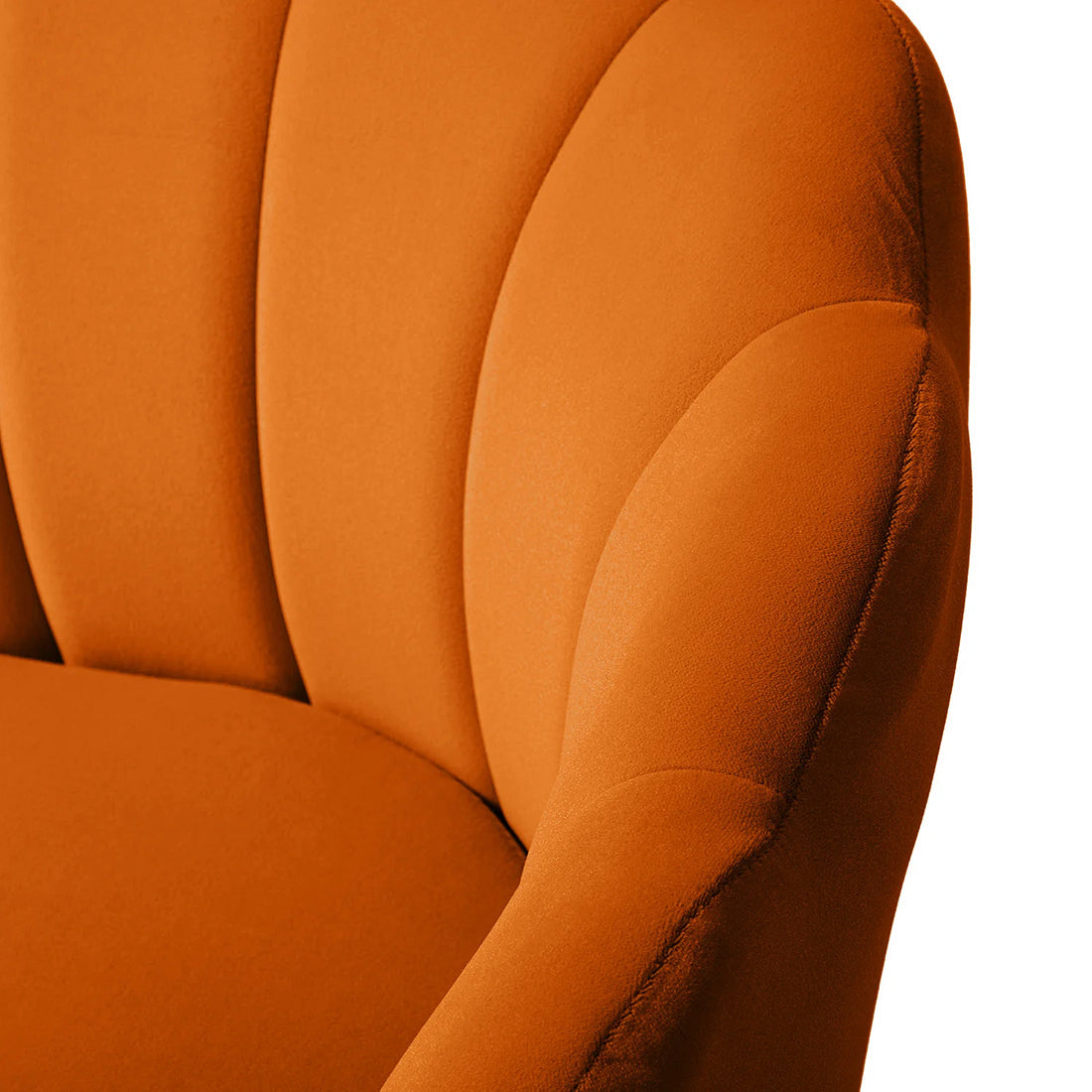Shell Motif Luxury Design Mustard Velvet Lounge Chair