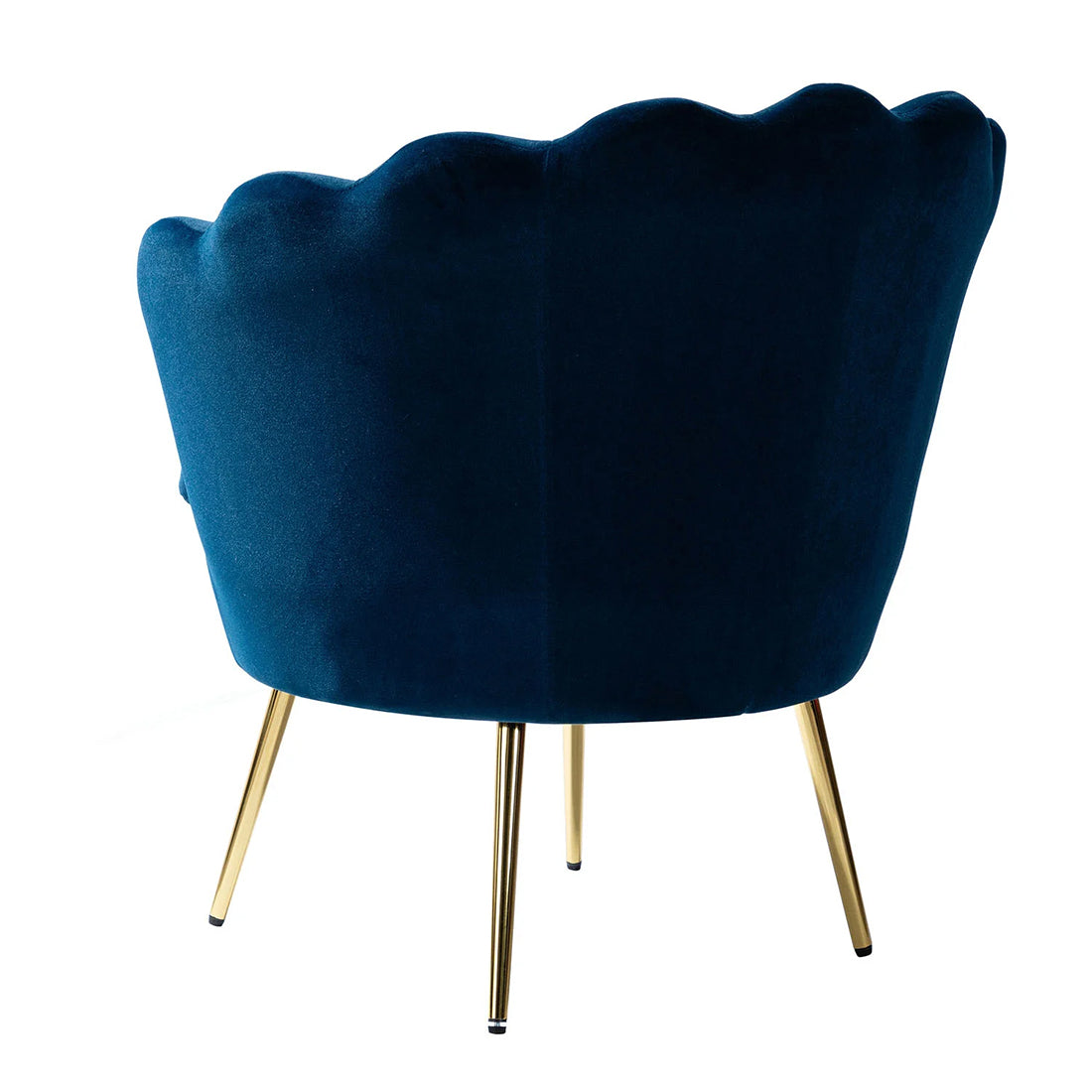Shell Motif Luxury Style Blue Velvet Accent Chair