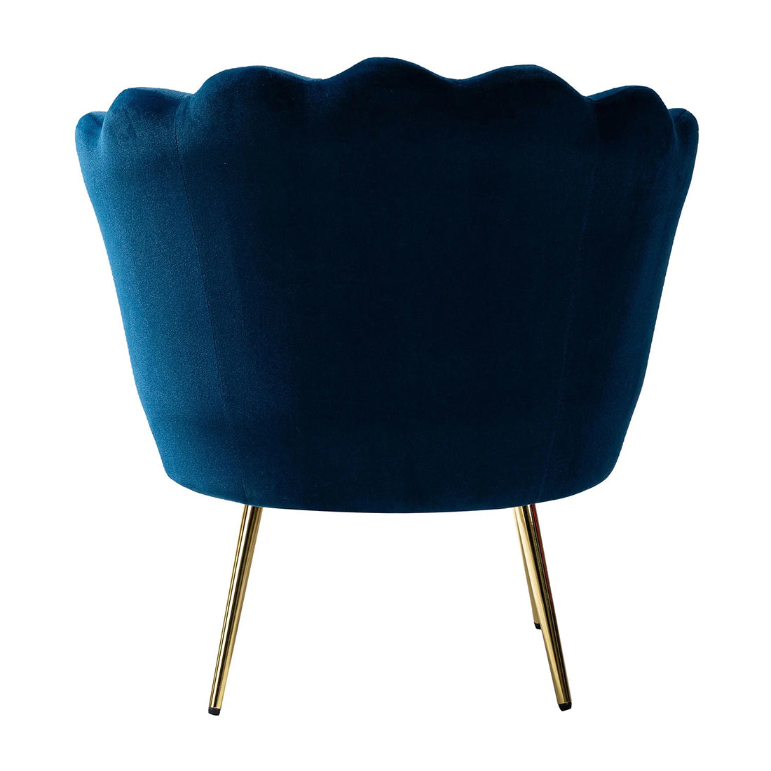 Shell Motif Luxury Style Blue Velvet Accent Chair