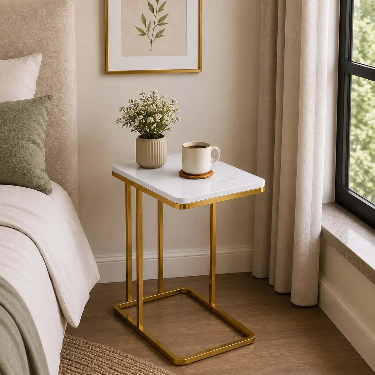 Suspended Styler Golden Metallic Side Coffee Table