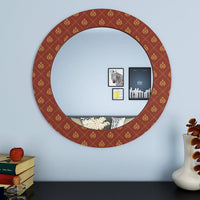 The Red Motif Printed Round Acrylic Wall Mirror