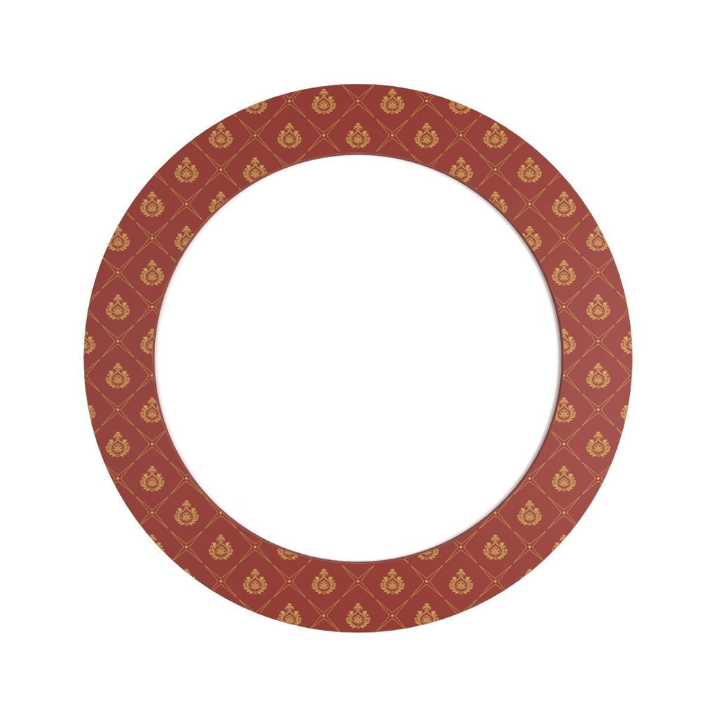The Red Motif Printed Round Acrylic Wall Mirror