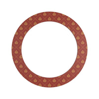 The Red Motif Printed Round Acrylic Wall Mirror