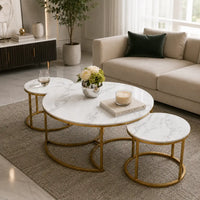 Trio Golden Nesting Tables Set of 3