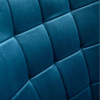Tufted Curvy Long Back Sea Green Armchair with Footrest