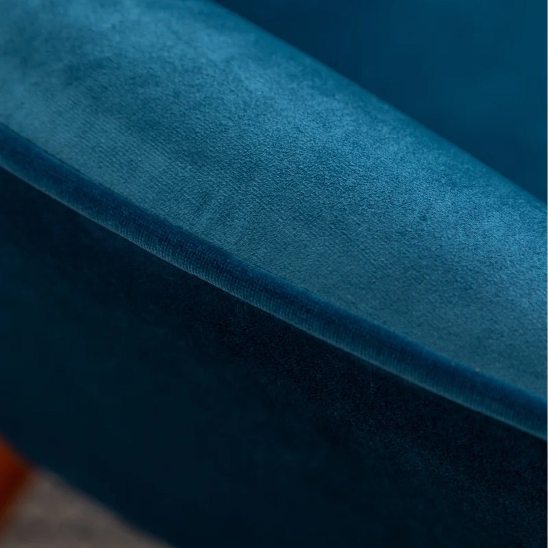 Tufted Curvy Long Back Sea Green Armchair with Footrest