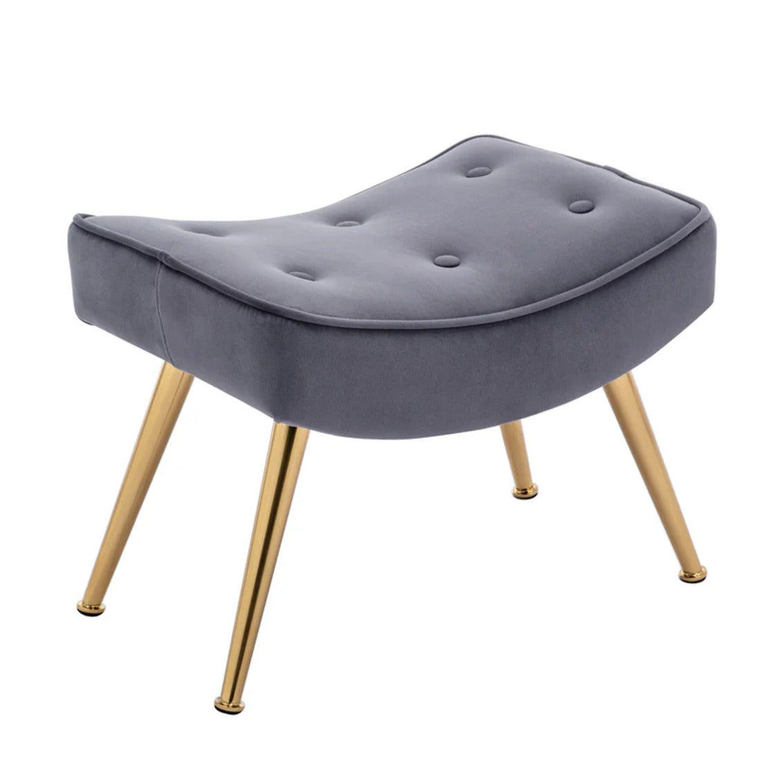 Tufted Long Back Premium Grey Sofa Lounge Chair with Footrest