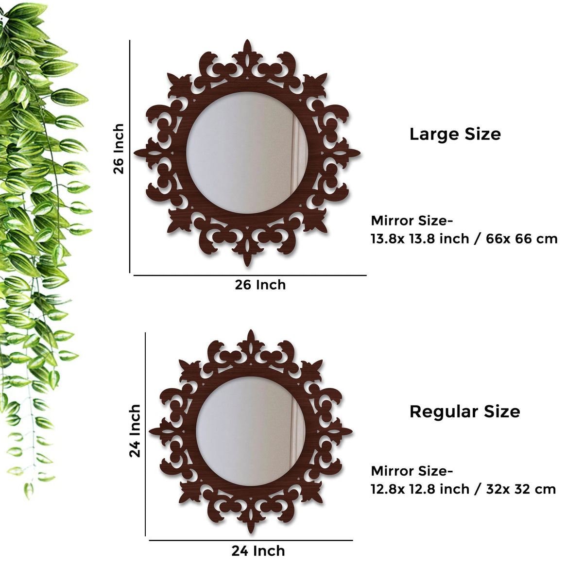 Unique Creation Round Shape Design Wooden Wall Mirror