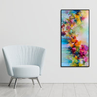 Vibrant Abstract Floral Painted Brush Stroke Premium Canvas Wall Painting