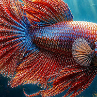 Vibrant Betta Fish Floating Frame Crystal Wall Painting