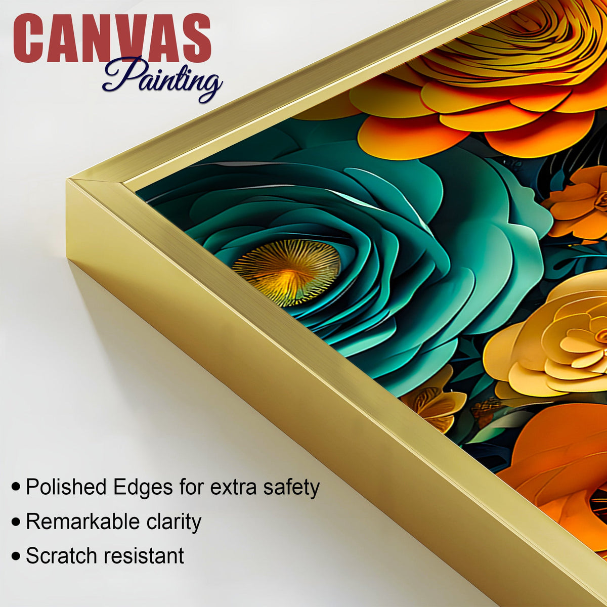 Vibrant Buddha Wall Painting with Multicolor Floral Artwork
